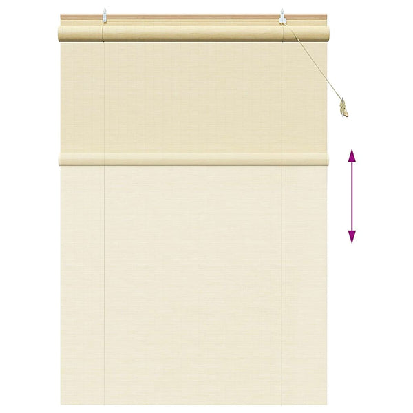 Bambus Rollo mit Vorhängen Natur 140x220cm