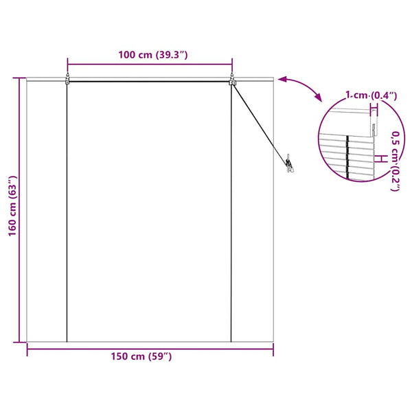 Bambus Rollo Natur 150x160cm