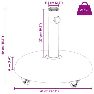 Weißer Sonnenschirmständer Beton 21kg