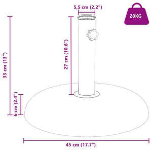 Sonnenschirmständer Hellgrau Beton 20,9kg