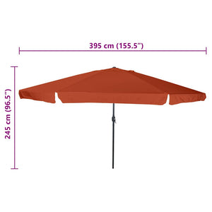 Terrakotta Garten-Sonnenschirm 394 cm
