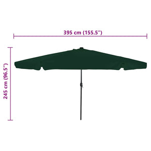 Grüner Garten-Sonnenschirm 395x395cm