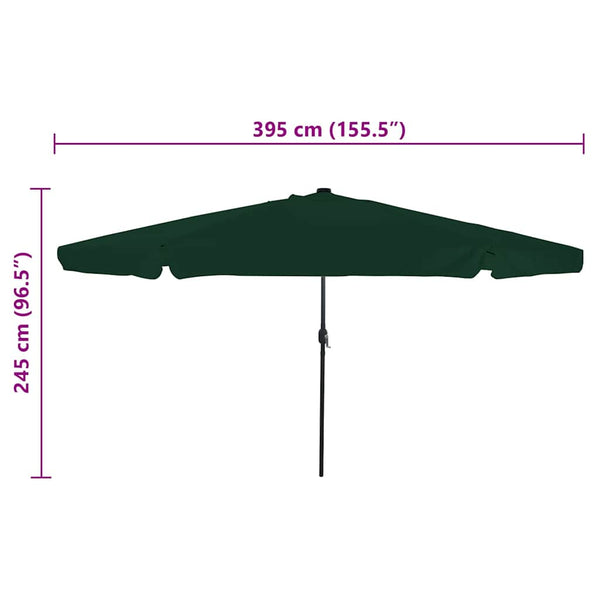 Grüner Garten-Sonnenschirm 395x395cm