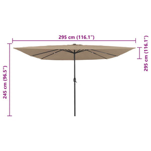 Quadratischer Garten-Sonnenschirm Taupe 295cm