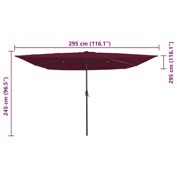 Bordeauxroter Gartenschirm 295x295 cm