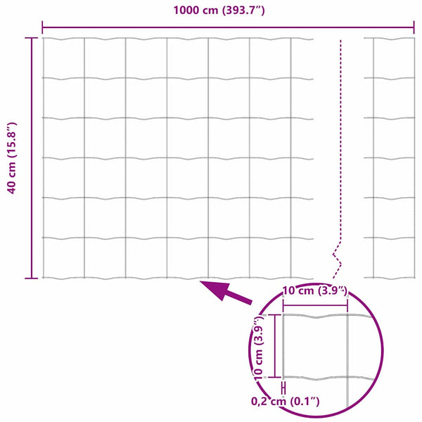 Eurozaun Grün PVC-beschichtet 0,4 x 10 m