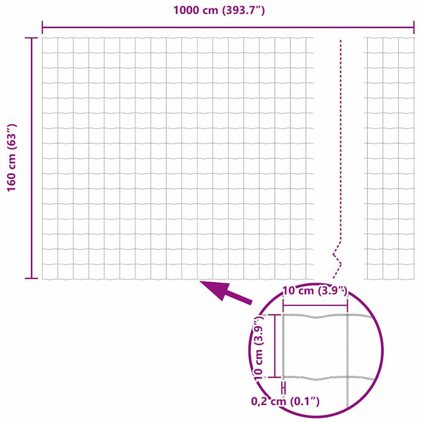 Eurozaun Grün 1,6 x 10m PVC-beschichtet