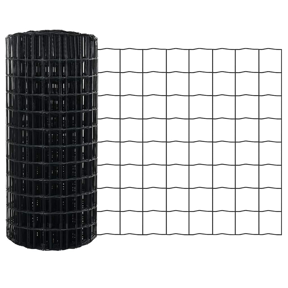 vidaXL Clôture européenne grise 0,8 x 10 m en fer revêtu de PVC