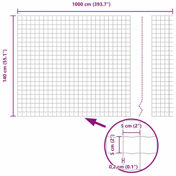 Eurozaun Grau 1,4 x 10 m