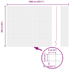 Eurozaun Grau 1,6x10 m PVC-beschichtet