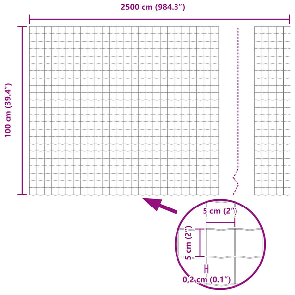Eurozaun Grau, PVC-beschichtet, 1 x 25 m