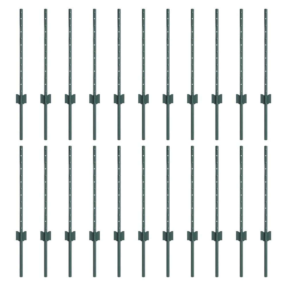 Grüne Zaunpfosten 100 cm, 22 Stk.
