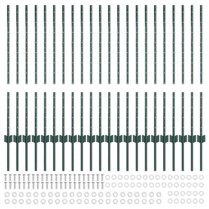 Zaunpfosten Grün Stahl 140 cm, 22 Stk.