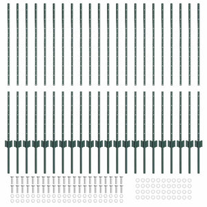Zaunpfosten Grün 160cm, 22er Set