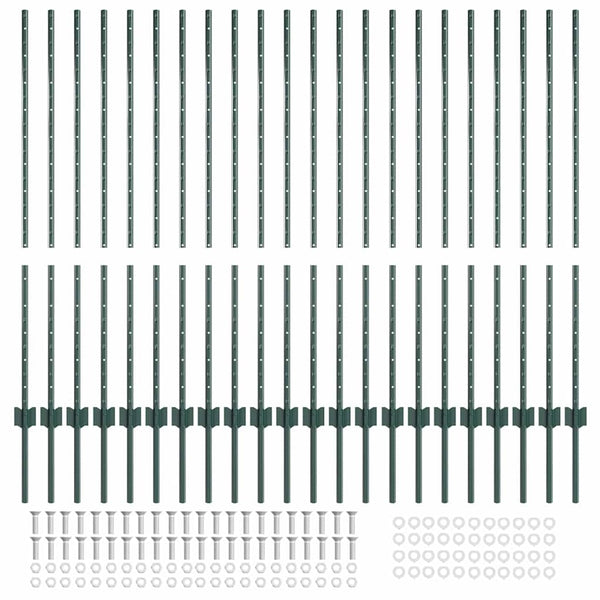 Zaunpfosten Grün 160cm, 22er Set