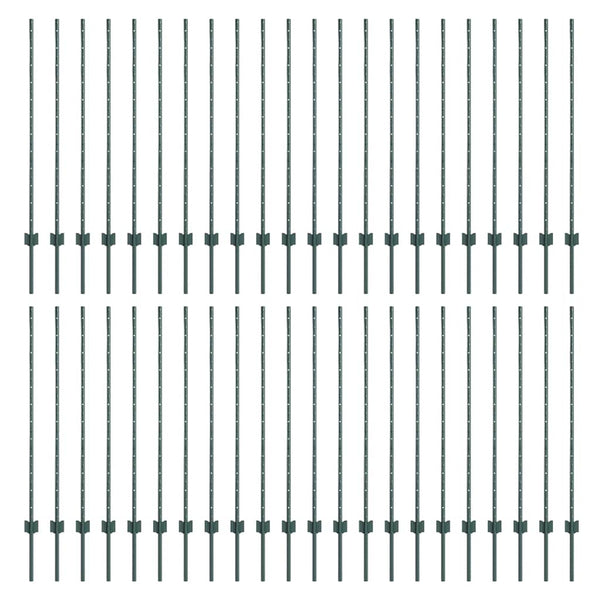 Zaunpfosten Grün 160cm, 44er Set