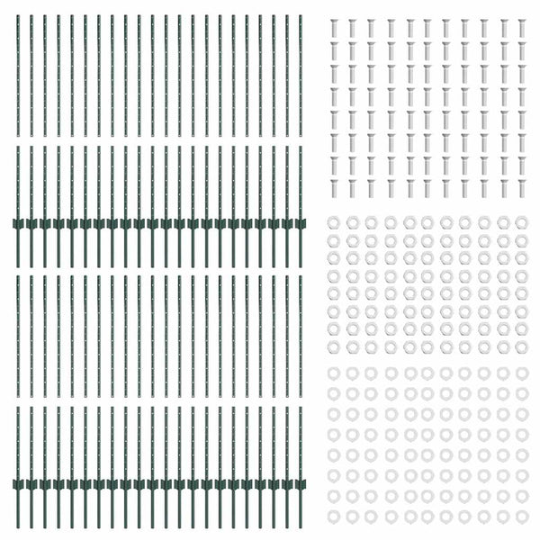 Zaunpfosten Grün 160cm, 44er Set