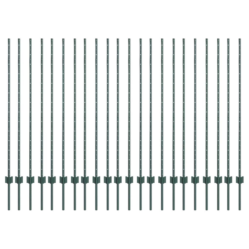 Zaunpfosten Grün Stahl 180 cm, 22 Stk.