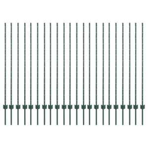 Zaunpfosten Grün Stahl 180 cm, 22 Stk.