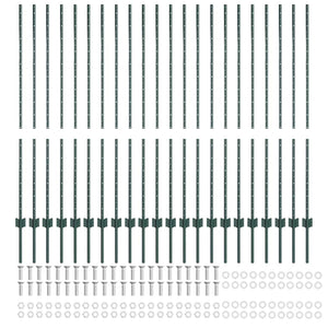 Zaunpfosten Grün Stahl 180 cm, 22 Stk.