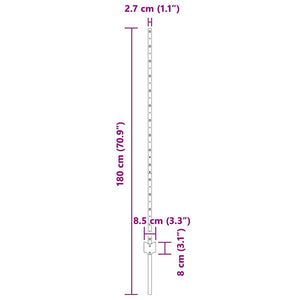Zaunpfosten Grün 180 cm, 44er-Set