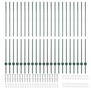 Zaunpfosten Grün 200 cm, 22er Set