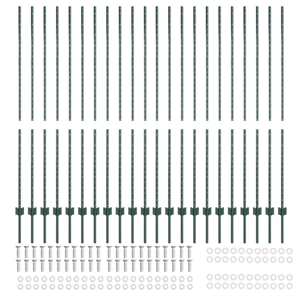 Zaunpfosten Grün 200 cm, 22er Set