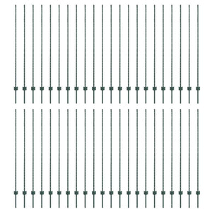 Grüne Zaunpfosten 200 cm, 44 Stk.