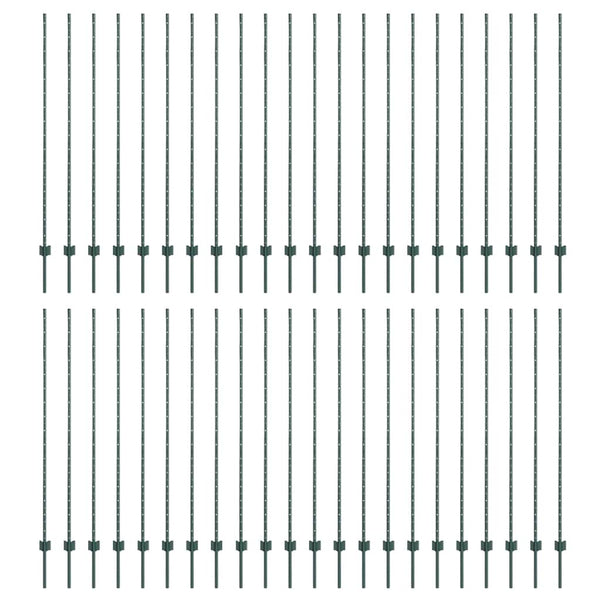 Grüne Zaunpfosten 200 cm, 44 Stk.