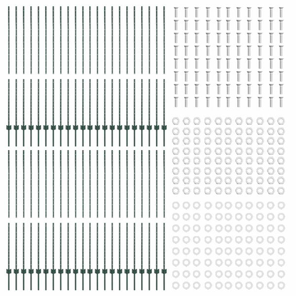 Grüne Zaunpfosten 200 cm, 44 Stk.