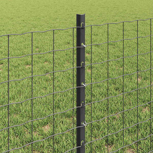 Zaunpfosten Stahl Grau 100 cm, 22 Stk.