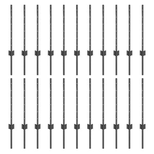 Zaunpfosten Stahl Grau 100 cm, 22 Stk.