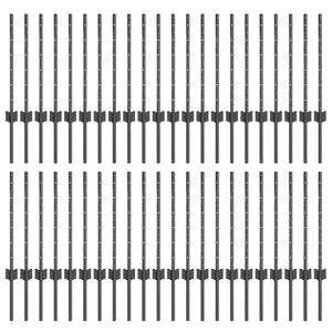 Zaunpfosten Grau 100 cm Stahl, 44 Stk.
