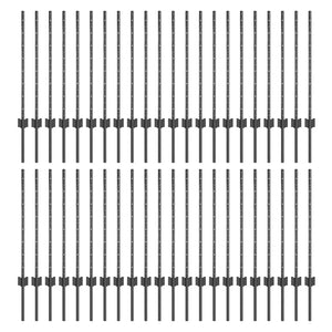 Zaunpfosten Grau Stahl 120 cm 44 Stk