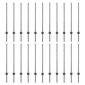 Zaunpfosten Stahl Grau 140 cm - 22er Set