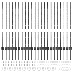Zaunpfosten Stahl Grau 140 cm - 22er Set