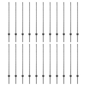 Zaunpfosten 22er Set Grau Stahl 160cm