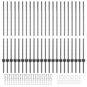 Zaunpfosten 22er Set Grau Stahl 160cm