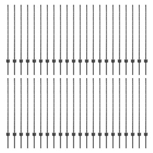 Zaunpfosten Stahl Grau 160cm - 44er Set