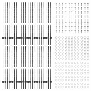 Zaunpfosten Stahl Grau 160cm - 44er Set