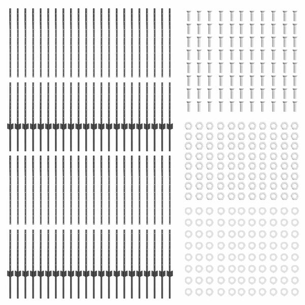 Zaunpfosten Stahl Grau 160cm - 44er Set
