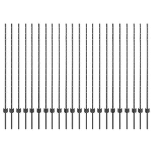 Zaunpfosten Grau Stahl 180cm, 22er Set