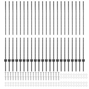 Zaunpfosten Grau Stahl 180cm, 22er Set