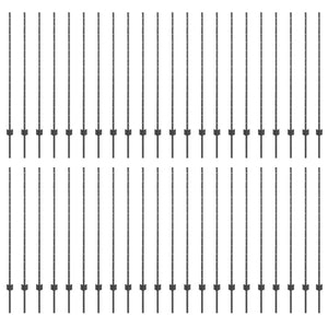 Zaunpfosten Grau Stahl 180cm 44er-Set