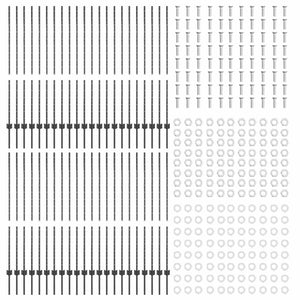 Zaunpfosten Grau Stahl 180cm 44er-Set