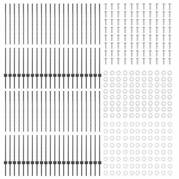 Zaunpfosten Grau Stahl 180cm 44er-Set