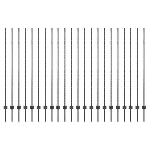 Zaunpfosten Stahl Grau 200 cm - 22er Set