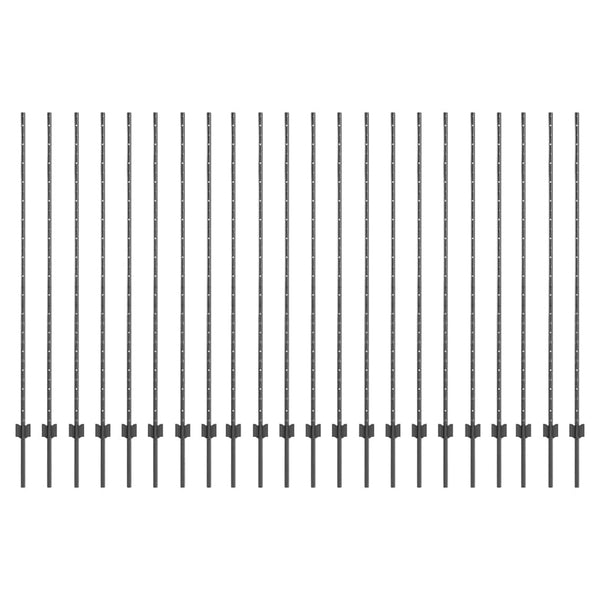 Zaunpfosten Stahl Grau 200 cm - 22er Set