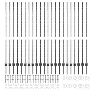 Zaunpfosten Stahl Grau 200 cm - 22er Set