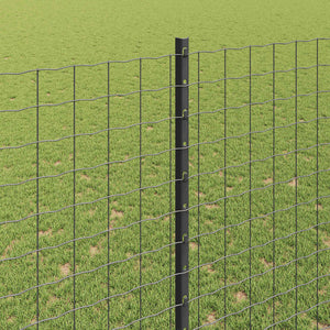Zaunpfosten 44er Set Grau Stahl 200cm